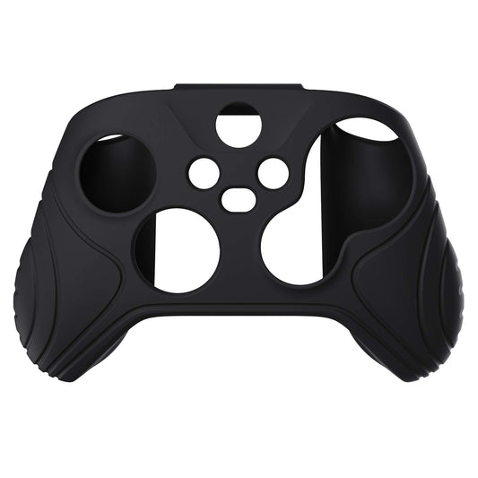 eXtremeRate PlayVital Samurai Edition Coque en silicone antidérapante noire pour manette sans fil Xbox Core, étui de protection ergonomique pour manette Xbox Series S/X avec poignées pour le pouce