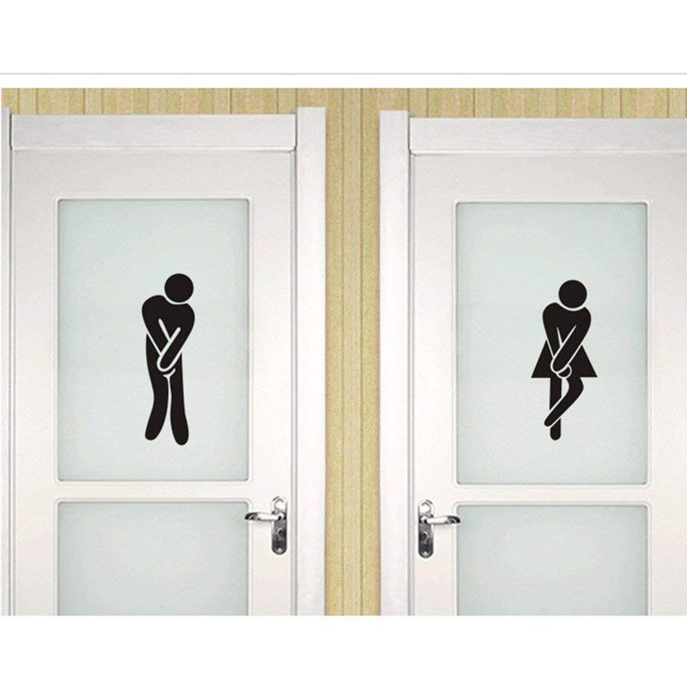 Panneau amovible pour salle de bain, toilettes, homme et femme, OYEFLY, accessoires de porte, autocollant mural, décoration d'intérieur pour salon, décoration d'intérieur (noir)