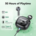 Wireless Earbuds, Bluetooth Headphones 5.3, 50H Playtime LED Display Deep Bass Ear Buds with 4 ENC Noise Cancelling Mic, IP7 Waterproof in-Ear Earphones for Phone Tablet Laptop Sports