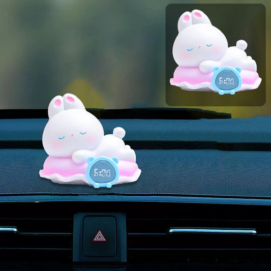 Cute Rabbit Car Dashboard Decoration, Resin Car Dash Decorations, Car Interior Decoration Ornament Accessories for Women Funny Presents (Sleeping Rabbit)