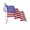 American Flag Brooches American Flag Pin, American Flag Lapel Pins, Waving USA Flag Pins, Sparkling Rhinestone Brooch Pins for women Hats Backpacks Clothes,Patriotic Badge US lapel pins for men