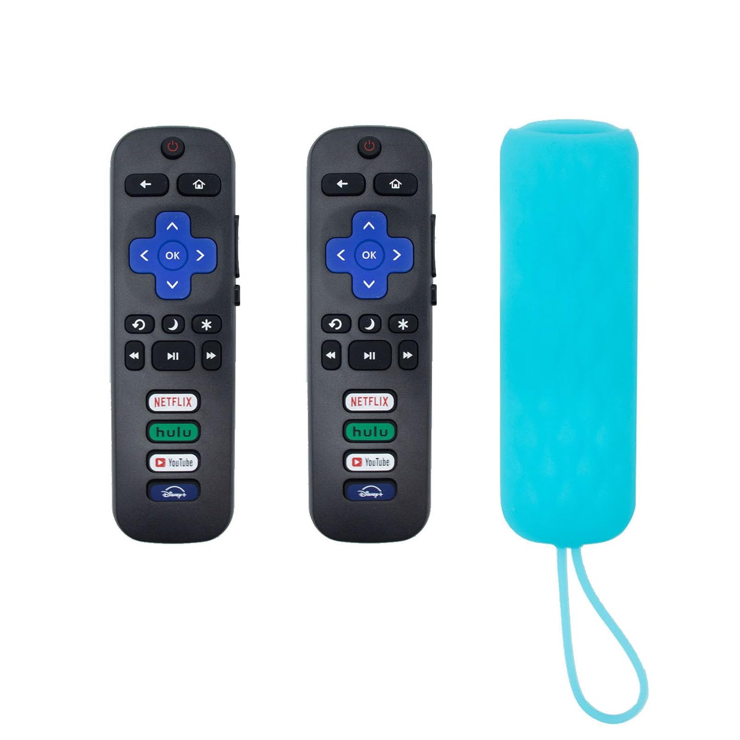 (Pack of 2) Replacement Remote Control for ROKU TV,Universal TV Remote Control with Protective case Compatible for Hisense/Philips/Sharp/Onn/Element/TCL Series TVs (Not for Roku Stick and Box)