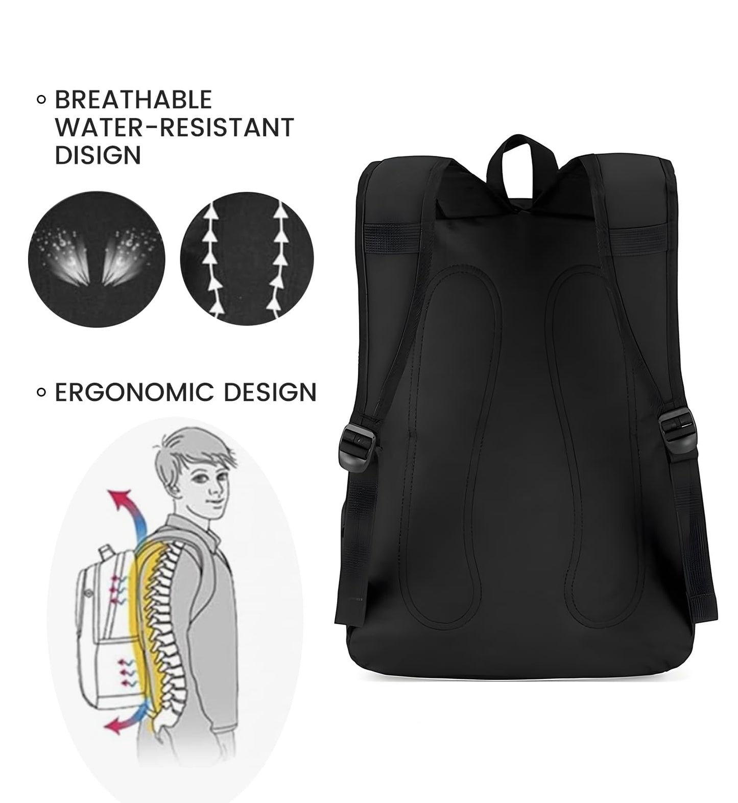 Mochila escolar, bolsa de viaje para hombres y mujeres, mochila universitaria liviana con compartimento para computadora portátil