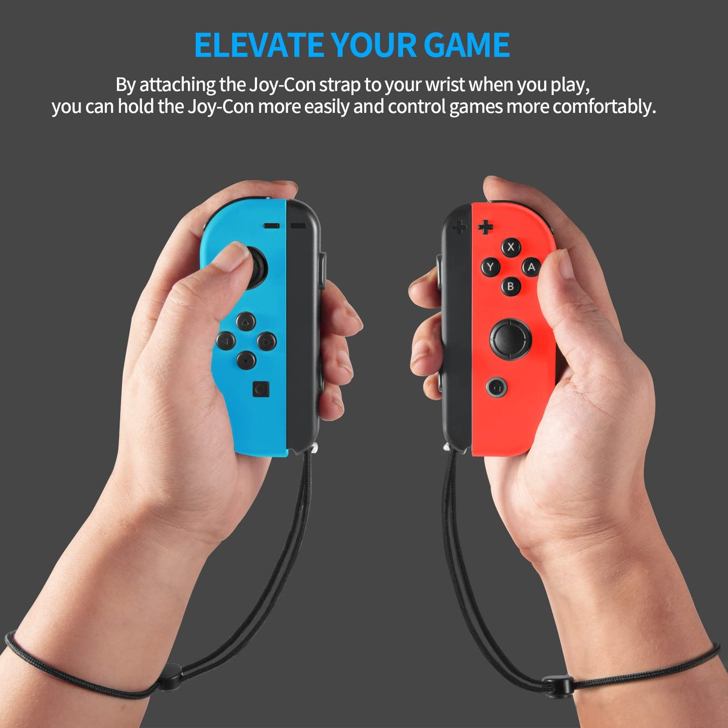 Correa de muñeca para Joycon de Switch: paquete de 2 piezas de repuesto de cordón, accesorios para el controlador Joy-Con