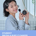 STUDIO17 Solid Makeup Brush Cleaner 300+ Usage | Convenient Makeup Cleaner for Both Brushes & Puffs | Cosmetic Brush Cleaner Charcoal Included | Compact Size