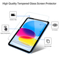 2 Pack Screen Protector for iPad 10th Generation 2022 A2696/A2757/A2777 10.9 Inch, Tempered Glass Film Guard for iPad 10 -Clear