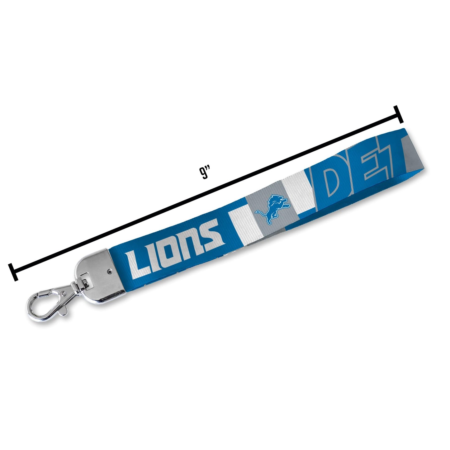 Rico Industries NFL Football Detroit Lions - Llavero con correa para la muñeca, bonito llavero con correa para la muñeca para mujeres y hombres, llaves de coche, tarjetas de identificación, billetera, teléfono y cámara