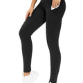 THE GYM PEOPLE Pantalon de yoga épais taille haute avec poches, leggings de yoga pour le contrôle du ventre, pour femme (grand, noir)