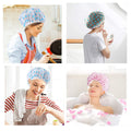 Shower Caps, 3 Pcs Waterproof Bath Caps Plastic Reusable Shower Caps Elastic Band Bath Hair Hat for Women Men Kids