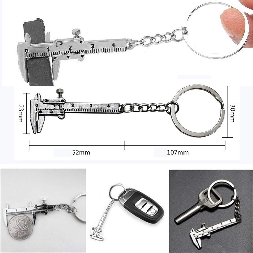 Mini llavero Nekoki, calibrador Vernier móvil, regla, llavero deslizante, anillos, herramientas para llaveros, ideas geniales para regalar a hombres y mujeres