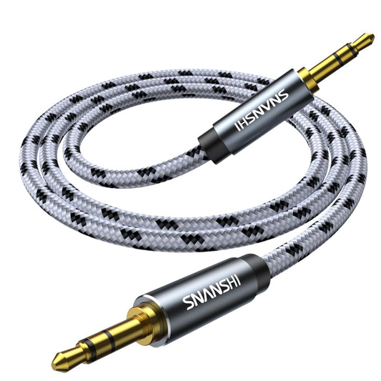 SNANSHI Aux Cord 5FT, Nylon Braided 3.5mm Audio Cable Aux Cable 1/8 Audio Cable 3.5mm Male to Male Aux Cord for Car,Headphones,Speaker 24K Gold Plated