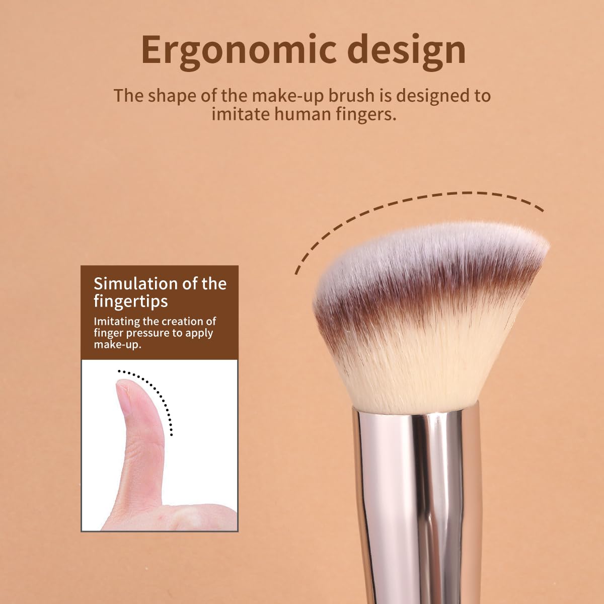 MAANGE Makeup Brush Set 4 Pcs Premium Foundation Brush Contour Concealer Power Makeup Brushes, Big Cosmetic Brushes