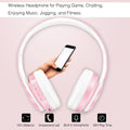 RAT TAIL V5.0 Bluetooth Headphones Over-Ear, Foldable Wireless and Wired Stereo Headset Micro SD/TF, FM for Cell Phone,PC,Soft Earmuffs &Light Weight for Prolonged Wearing (Pink)