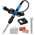 Soldering Iron Kit, 80W 110V Fast Heat up in 10s LCD Digital Adjustable Temperature Soldering Gun Thermostatic Soldering Kit for Electronic