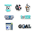 Wlyosvje 20Pcs Soccer Shoe Charms for Clog Sandals, Sports Ball Shoes Decoration Charms for Men Women