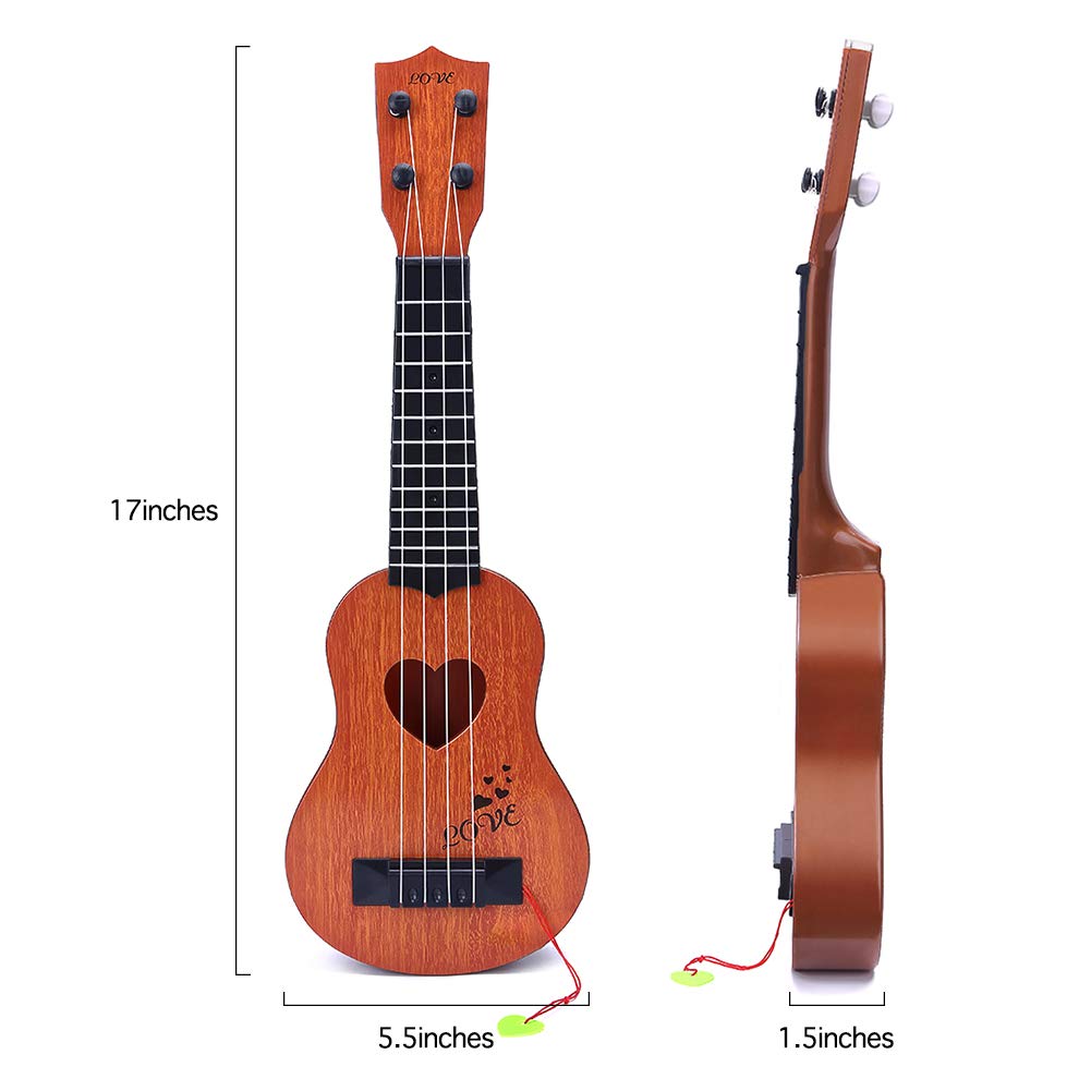 YEZI Kids Toy Classical Ukulele Guitar Musical Instrument, Brown