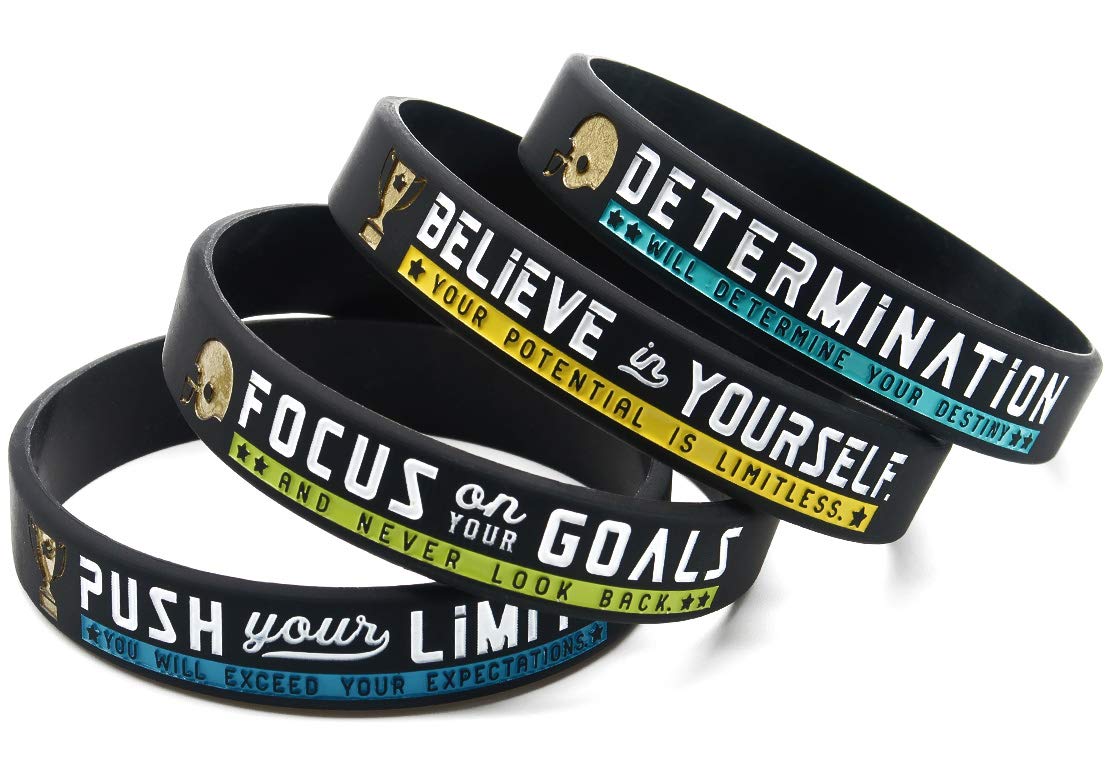 Pulseras de silicona de fútbol Inkstone con citas deportivas motivacionales Pulseras de goma inspiradoras