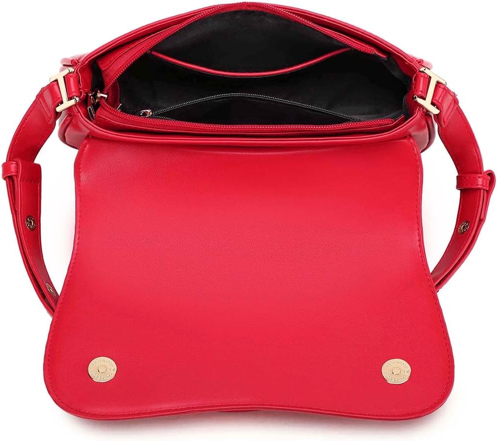 Small Joy Shoulder Bag for women Crossbody Purse Vegan Waterproof Leather Handbag Clutch Hobo Designer Bags (Red)