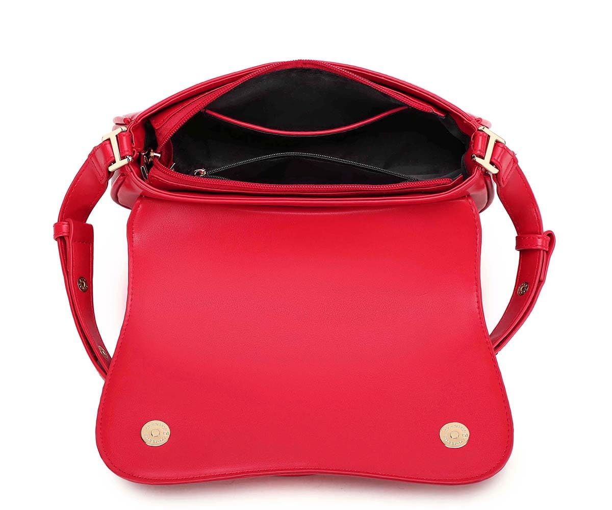 Small Joy Shoulder Bag for women Crossbody Purse Vegan Waterproof Leather Handbag Clutch Hobo Designer Bags (Red)