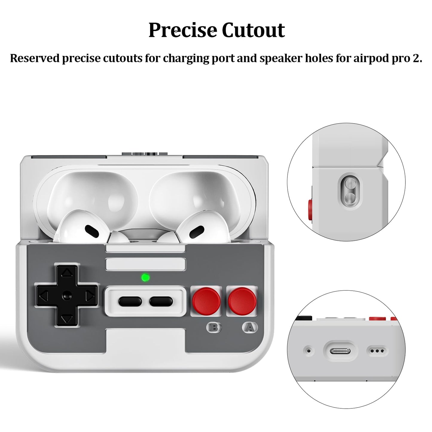 KOREDA AirPods Pro 2nd/1st Generation Case Cover, Cute Funny Cool Game Player Design Silicone Protective Case with Lanyard for Apple AirPods Pro 2nd/1st Gen Charging Case