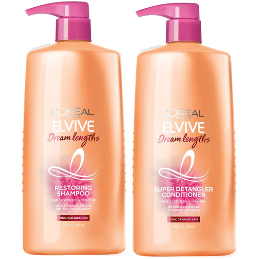 L'Oreal Paris Elvive Dream Lengths Shampoo and Conditioner Kit, Paraben Free, 1 kit (Packaging May Vary)