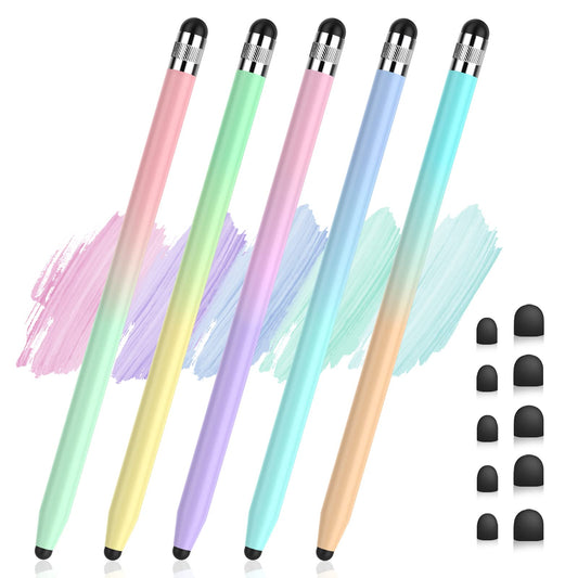 Stylus Pens for Touch Screens 5 Pack, Stylushome Dual-end High Sensitivity Capacitive Stylus for iPad, iPhone, Android Smartphone and Tablets All Universal Touchscreen Devices with 10 Rubber Tips