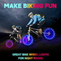 TINANA LED Bike Wheel Lights (1 Wheel Pack) Ultra Bright Waterproof Bicycle Spoke Lights Cycling Decoration Safety Warning Tire Strip Light for Kids Adults Night Riding(Blue)