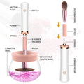 Fesmey Makeup Brush Cleaner Dryer Machine,Super-Fast Electric Brush Cleaner Spinner with 8 Size Collars,Automatic Brush Cleaner Spinner Makeup Brush Tools (White)