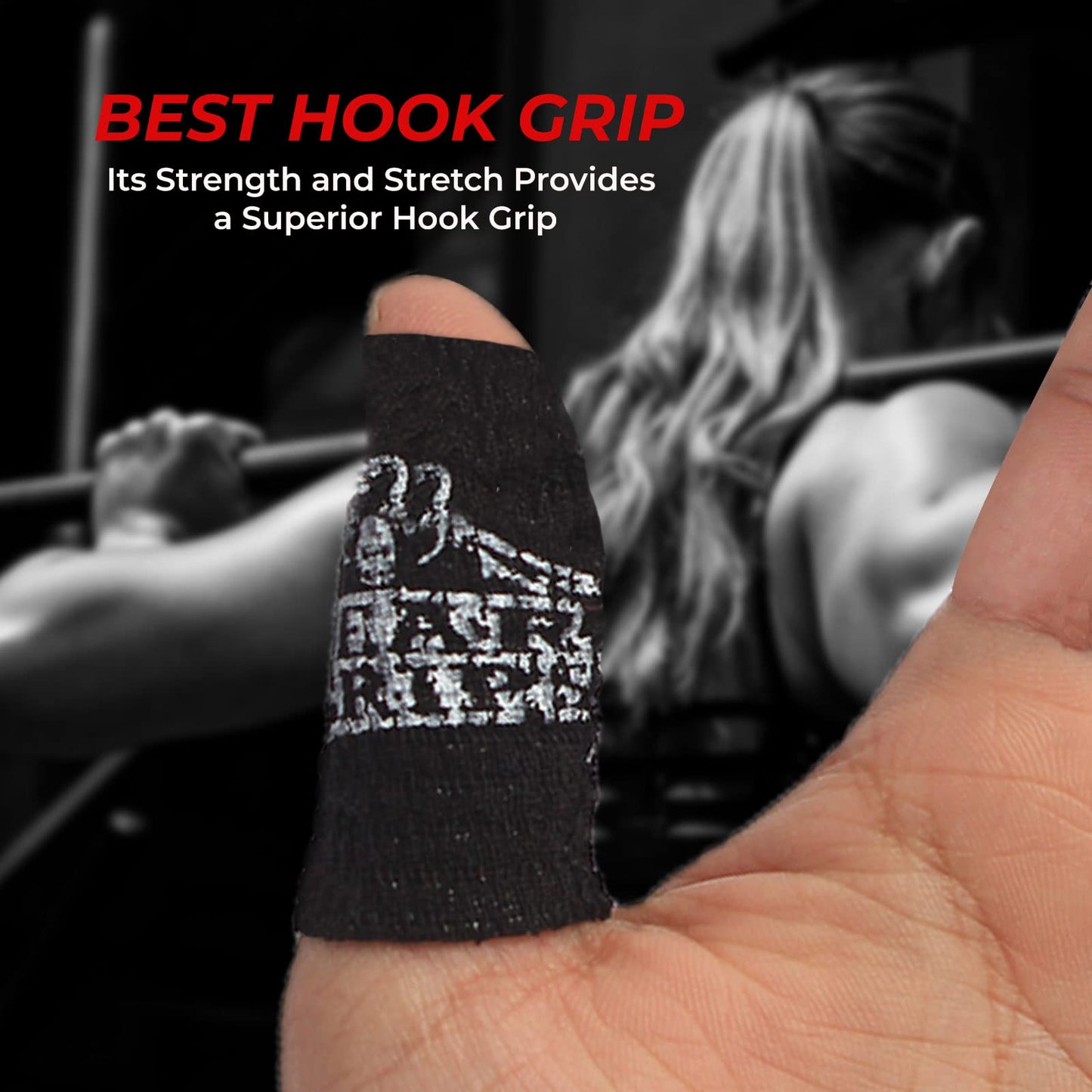 Bear Grips Weightlifting Tape | Thumb Tape, Athletic Wrist Tape, Finger Tape | Weight Lifting Tape, Sport Tape, 3-Pack | Tactical Tape, Stretchy Hand Tape, Gym Tape, WOD Tape, Hook Grip Tape | Black