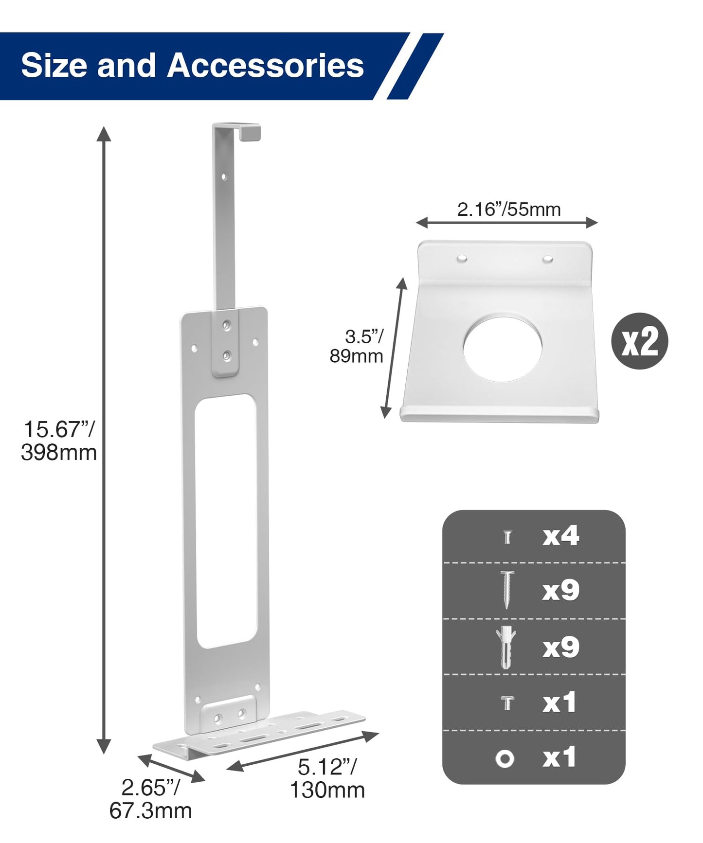 Console Holder Wall Mount for PS5: White Gaming Stand for PlayStation 5 Digital Disc Edition With 2 Controller Kits