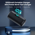 Mini Portable Charger 5000mAh Power Bank,15W PD USB C Cell Phone Portable Power,LCD Display Battery Pack Compatible With iPhone 16/15/15 Plus/15 Pro/15 Pro Max/Android/Samsung/Moto/LG(Type-C Only)