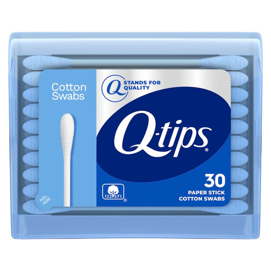 Paquete de viaje de hisopos Q-tips, 30 unidades, paquete de 1 azul