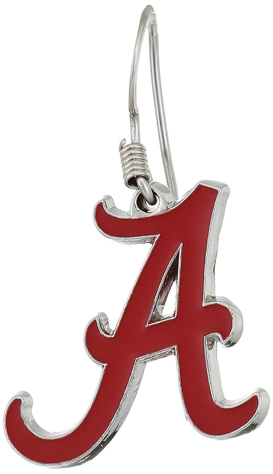 Pendientes colgantes cromados de Alabama Crimson Tide de Siskiyou Sports de la NCAA para mujer, talla única, colores del equipo