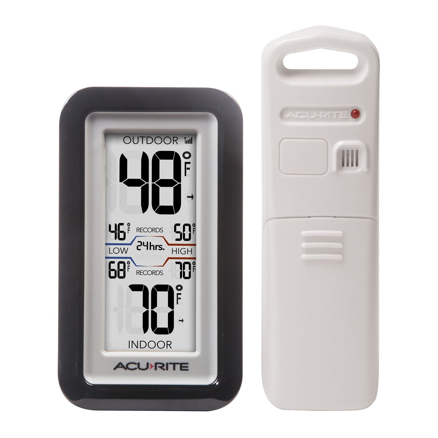 Thermomètre numérique AcuRite 02043 avec température intérieure/extérieure, noir