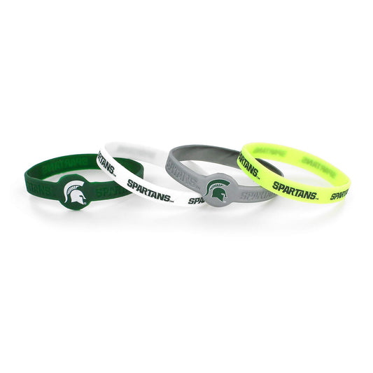 Bracelets en silicone NCAA Michigan State Spartans, lot de 4