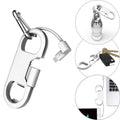 iPhone Charge Lightning Cable + Keychain + Bottle Opener + Aluminum Carabiner,Portable Multifunction Keychain Bottle Opener USB Charging Cord Short Cable for iPhone X/8/7/6S,Gift for Men Women(White)