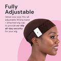 MILANO COLLECTION Ultimate Comfort GripCap, All-In-One Under Wig Cap for Women, Comfort Anti Slip Wig Band With Adjustable Closure, Brown, 1 Pack