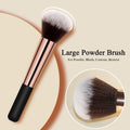 Makeup Brushes Banidy Powder Foundation Brush Flawless Powder Brush Set with Highlighter Brush Blush Brush with Wooden Handle Perfect for Blending, Buffing Liquid, Powder, Foundation, Cream, Concealer