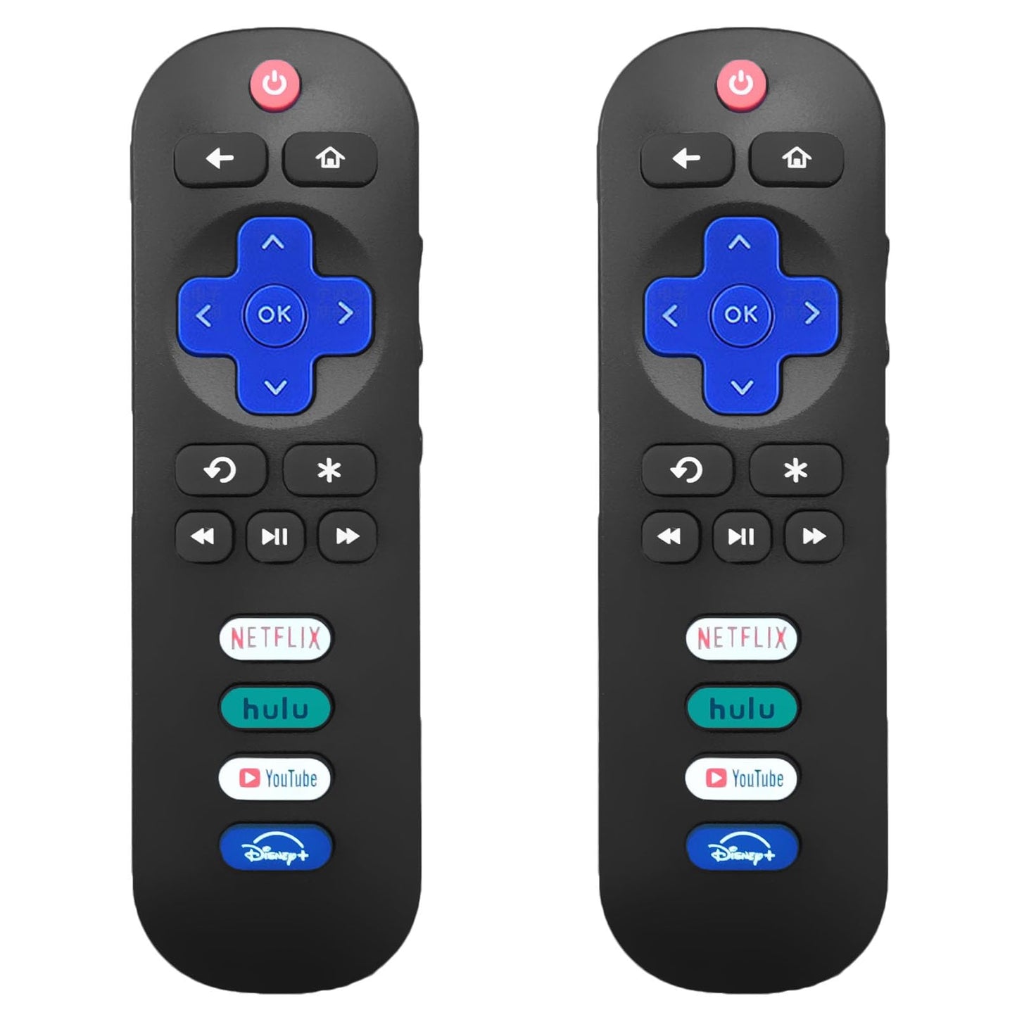 【2 Pack 】 Replacement Remote Control for Roku TV, Compatible for TCL/Hisense Roku/Onn Roku/Sharp Roku/Element Roku/Westinghouse Roku/Philips Roku/Insignia Roku Smart TVs (Not for Roku Stick and Box)