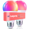 Bombillas inteligentes Lepro B1 AI: bombilla LED que cambia de color RGBWW con WiFi y Bluetooth compatible con Alexa y Google Assistant, iluminación generada por IA, control de voz por IA, sincronización de música, solo 2,4 GHz, 2 paquetes