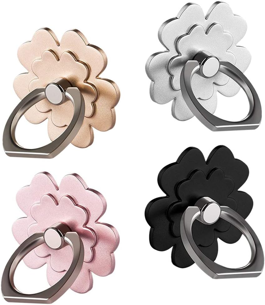 Cell Phone Ring Stand Finger Ring Holder 360 Rotation Phone Holder Ring Grip Compatible with Apple iPhone Samsung and Other Smart Phones or Phone Case 4-Pack