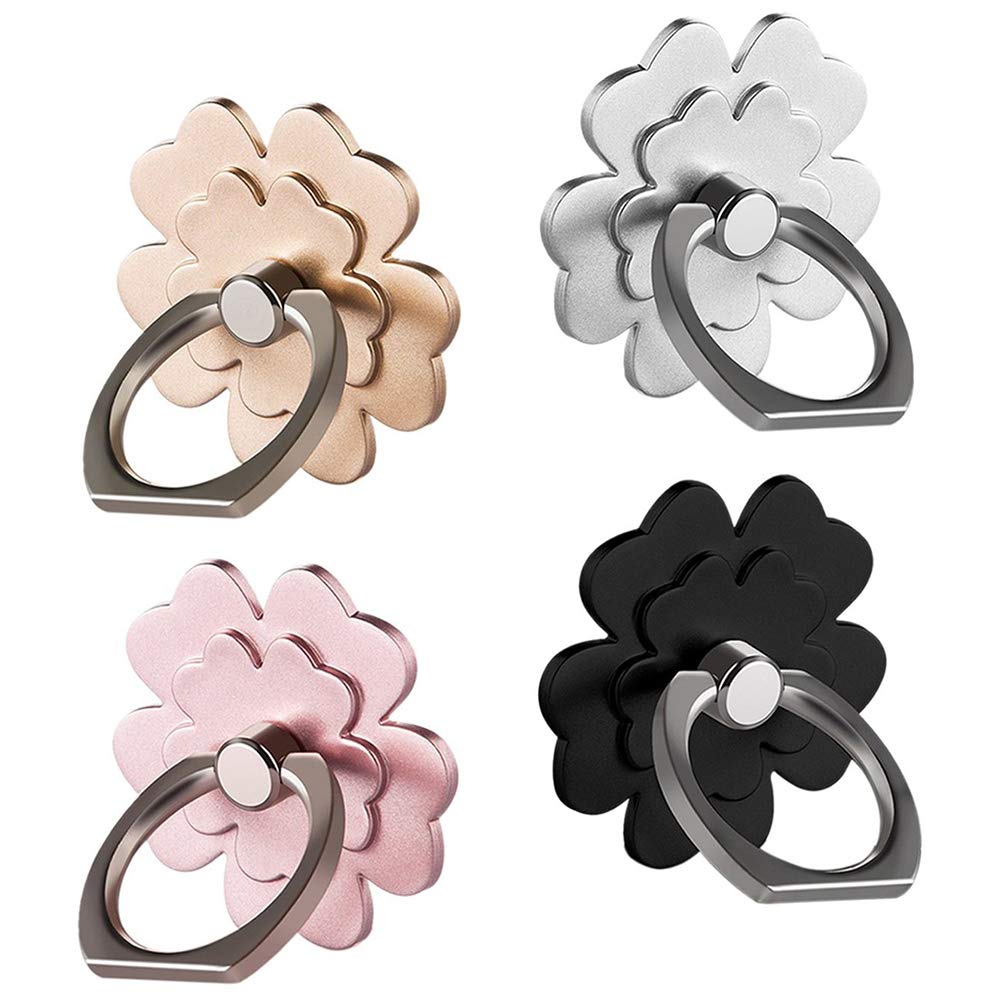 Cell Phone Ring Stand Finger Ring Holder 360 Rotation Phone Holder Ring Grip Compatible with Apple iPhone Samsung and Other Smart Phones or Phone Case 4-Pack