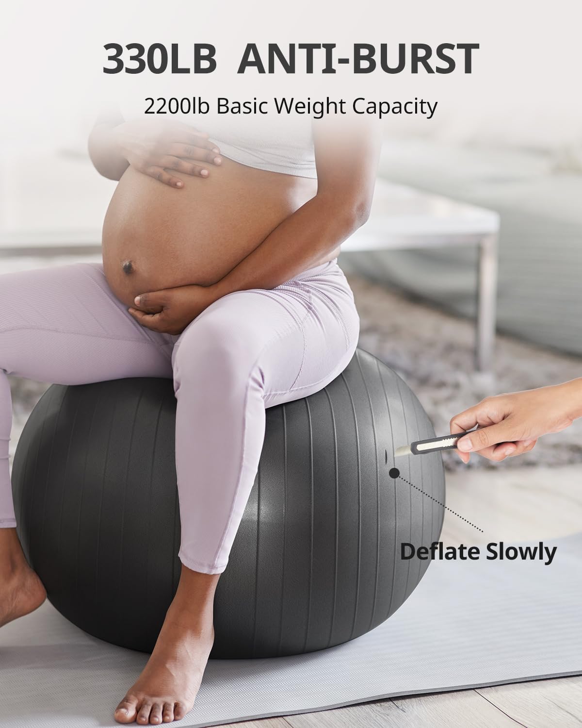 Trideer Yoga Ball Exercise Ball for Working Out, 5 Sizes Gym Ball, Birthing Ball for Pregnancy, Swiss Ball for Physical Therapy, Balance, Stability, Fitness, Office Ball Chair, Quick Pump Included