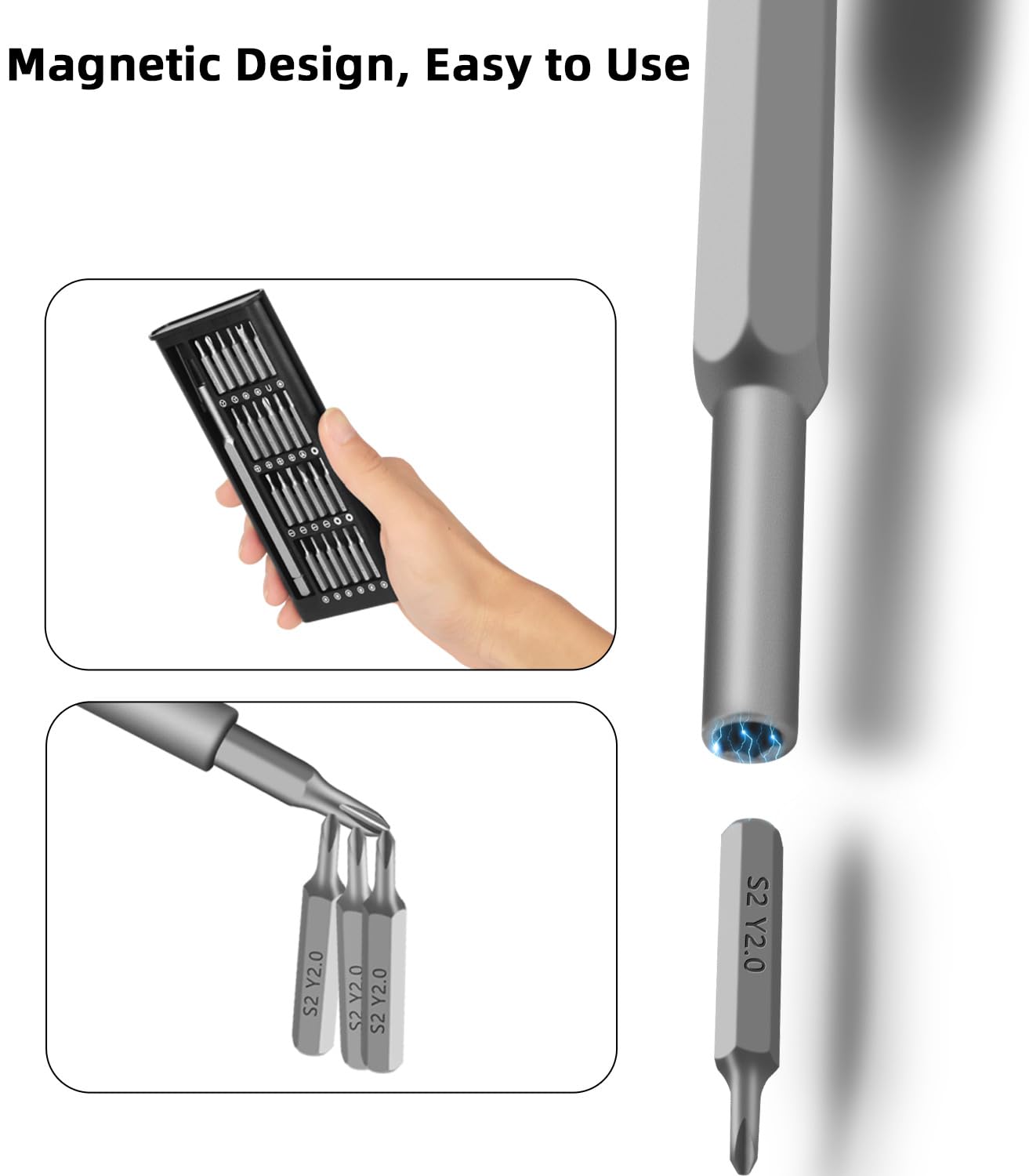 24-in-1 Small Precision Screwdriver Set, Made of Premium S2 Steel, Professional Mini Magnetic Repair Tool Kit by Doimeri