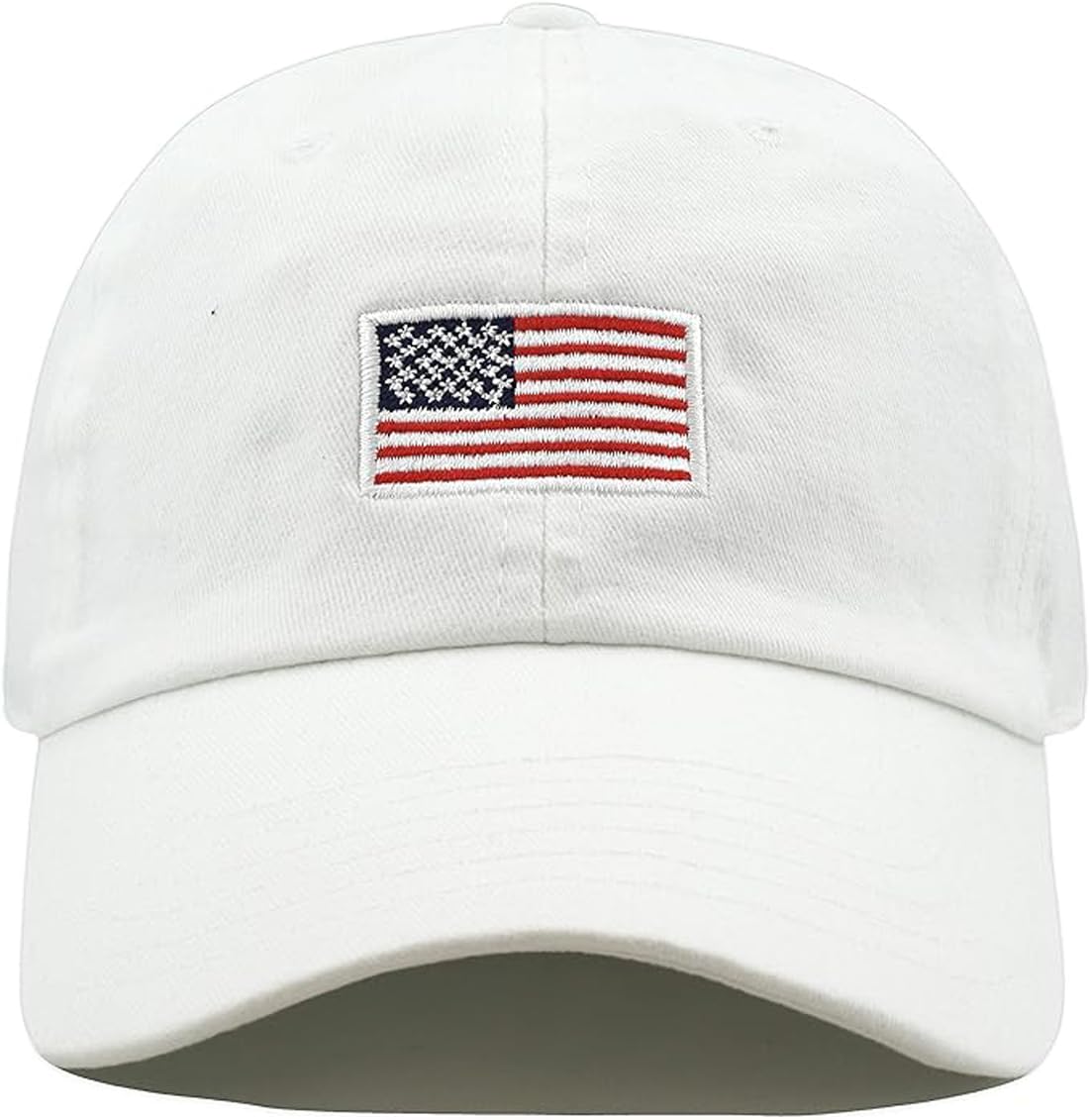 Casquette de baseball tendance pour homme et femme, visière incurvée, sergé de coton pur, unisexe-adulte, taille unique, drapeau américain blanc