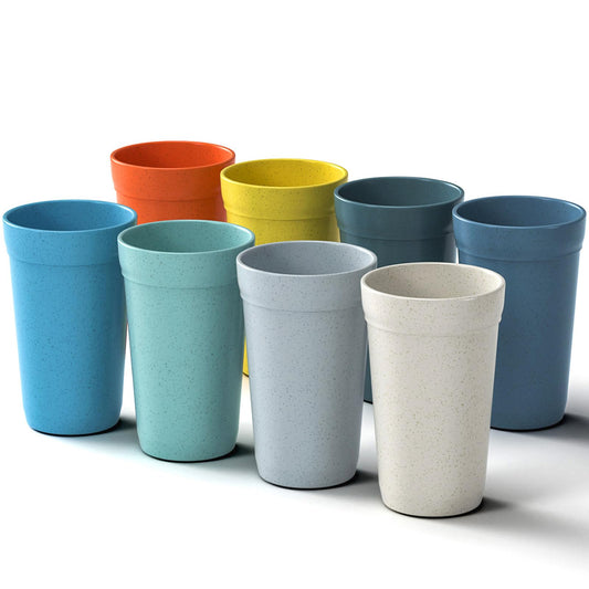 Homestockplus 【Juego de 8】 Vasos de 20 oz, vasos irrompibles para bebidas, aptos para microondas y lavavajillas, sin BPA, ecológicos, reutilizables, para batidos y agua