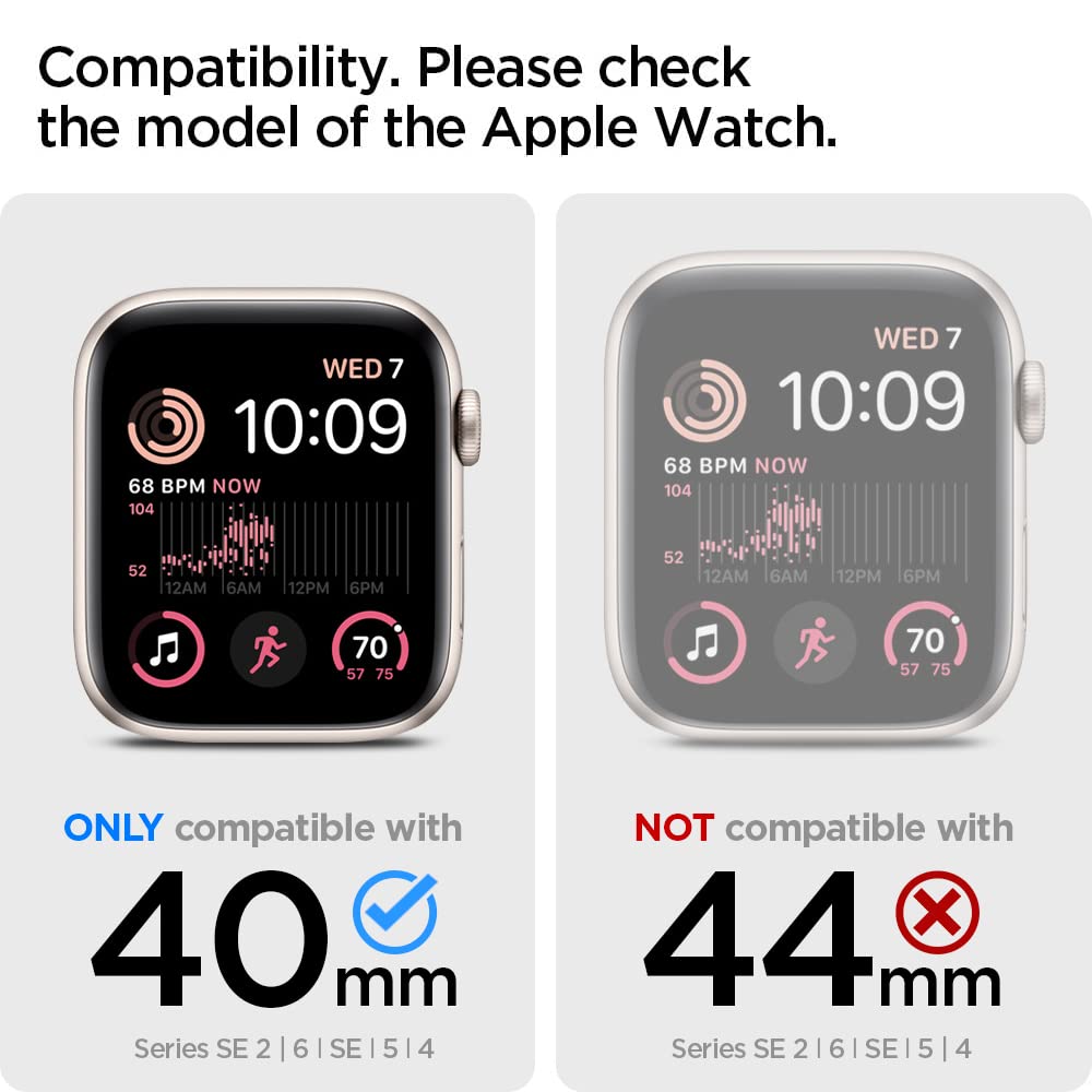 Spigen Ultra Hybrid Designed for Apple Watch Screen Protector Case Series SE2/6/SE/5/4 (40mm) - Crystal Clear