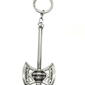 Llavero con hacha de MTUERANC, 1 llavero de anime con forma de hacha de guerra de metal, regalos geniales para marido, novio (plata)