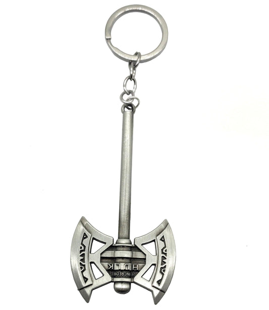 MTUERANC Axe Keychain, 1PCS Anime Keychain Tomahawk Metal Key Ring, Cool Gifts for Husband, Boyfriend (Silver)