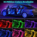 Car LED Interior Strip Lights, TEKSHINNY RGB Car Interior LED Light Wireless APP Button Remote Control, 5 in 1 Fiber Optic Ambient Lighting Kit with 236 Inches, EL Wire Lights for Car Inside